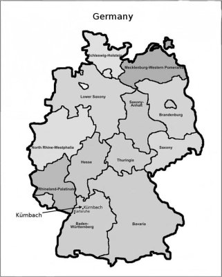 Map showing the location of Kürnbach