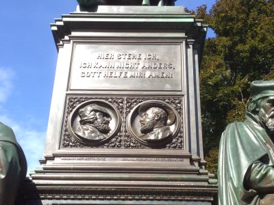 Close-up Of Inscription On Martin Luther Statue