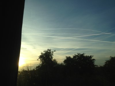 Jet Trails Over Frankfurt