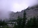Headquarters Creek Pass viewed through fog