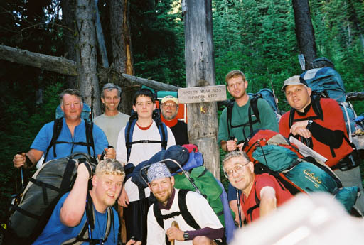 The group at Spotted Bear Pass